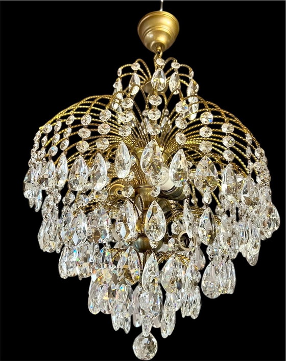Image 1 of Vintage Hollywood Regency crystal lamp
