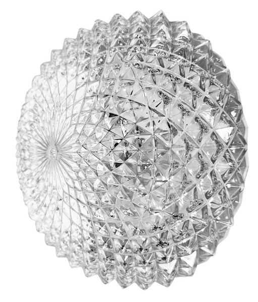 Vintage glazen wand- of plafondlamp uit de jaren 70. – wandlampen, Glass, Metal
