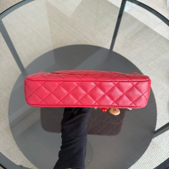 Image 1 of Chanel Classic Flap Medium - Special Valentine Edition 25CM Quilted Lambskin Red Gold Hardware Series 14
