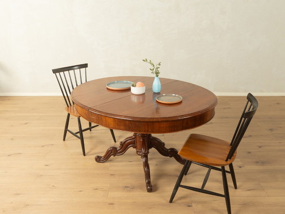 Antieke uitschuifbare tafel met kolomvoet – Eettafels, Hout (photo 3 of 19)