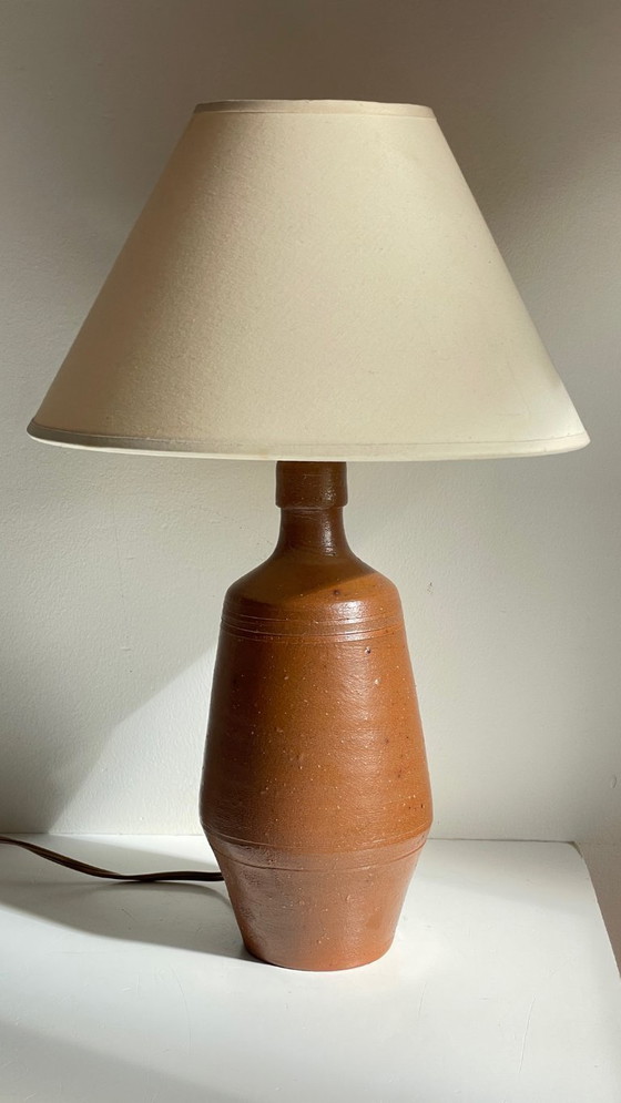Image 1 of Vintage Portugese geglazuurde steengoed handgemaakte lamp