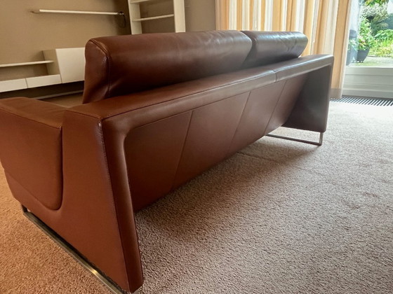 Image 1 of Leolux Cuno Designsofa – cognacfarbenes Ledersofa, 2,5-Sitzer