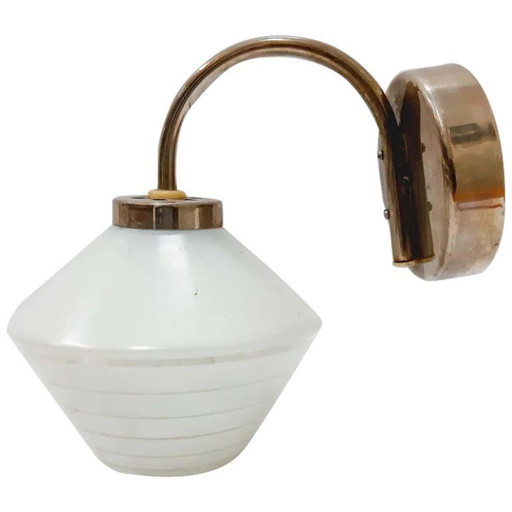 Vintage-Wandleuchte mit Glasschirm