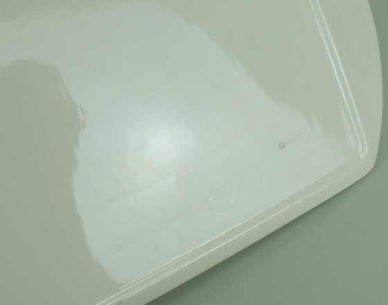 Image 1 of assiette à gâteau rectangulaire en céramique du milieu du siècle avec un beau décor 1950s 1960s