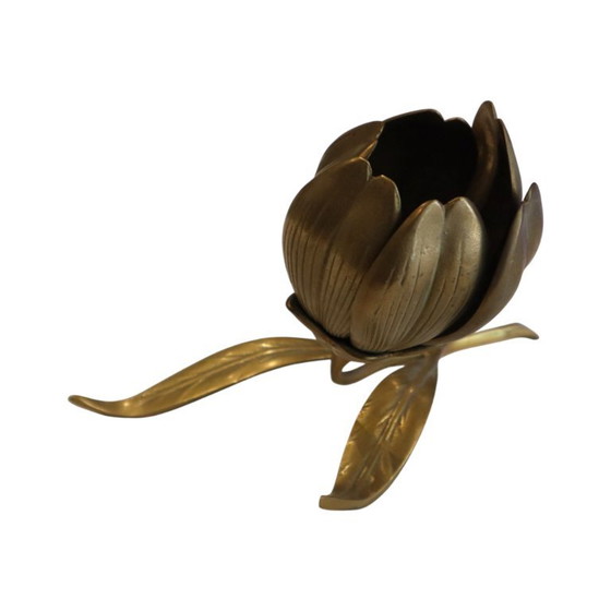 Posacenere con scultura a forma di giglio in ottone, stile metà secolo. – Oggetti decorativi, Brass (photo 3 of 18)