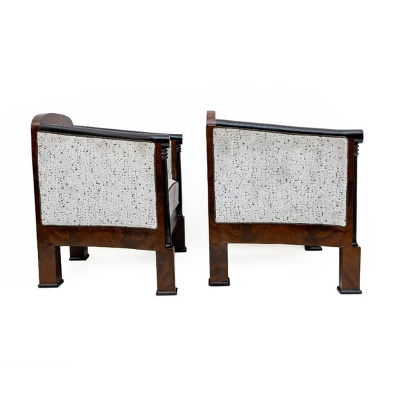 Image 1 of Fauteuils et canapé en acajou Biedermeier du XIXe siècle, Vienne, 1840