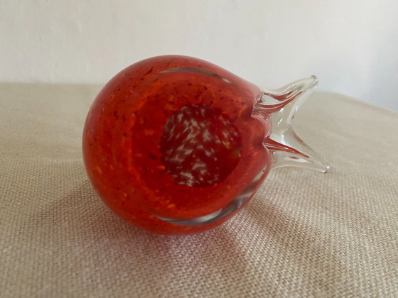 Vintage Italiaanse vogelsculptuur van rood kunstglas – Decoratieve objecten (photo 6 of 6)