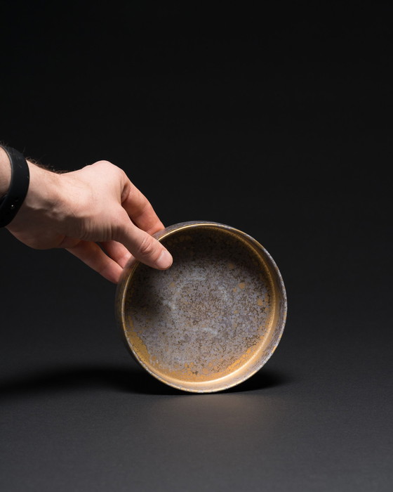 Image 1 of Ensemble en porcelaine allemande Helmut Drexler Rosenthal GOLDFEUER : vase duo et bol