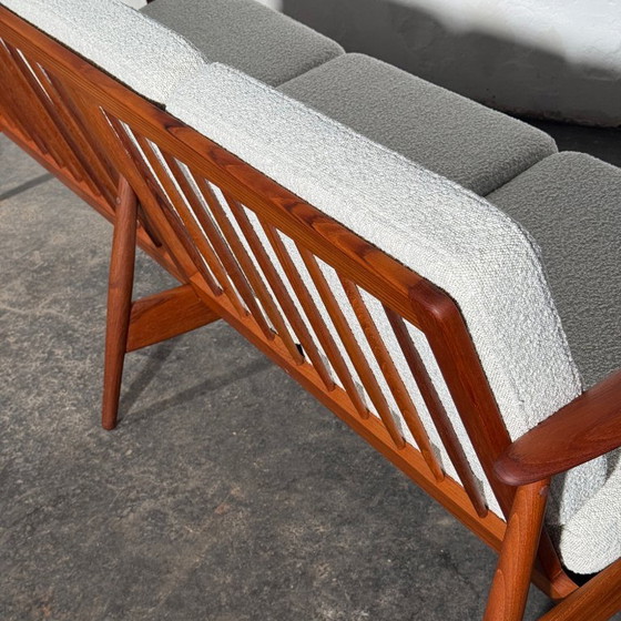 John Bone Teakhouten loungeset met twee fauteuils, volledig gerenoveerd. – 3-5 zitsbanken, Textile (photo 20 of 21)