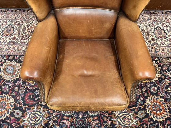 Set Poltrona e Pouf Classico in Pelle di Pecora Inglese – Poltrone, Legno (photo 8 of 13)