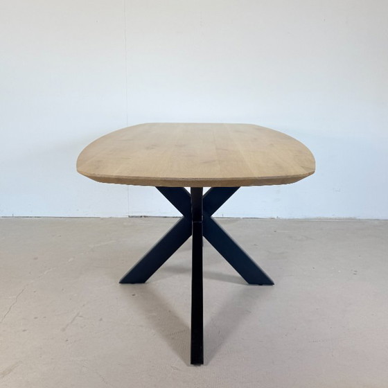 Solid Oak Danish Oval Dining Table 220x100 cm – Robuuste tafels, Wood, Metal (photo 8 of 12)