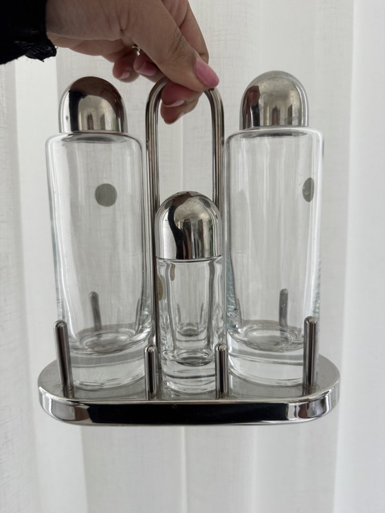 Image 1 of Ensemble Alessi Ménage 5 pièces : vinaigre, huile, sel et poivre