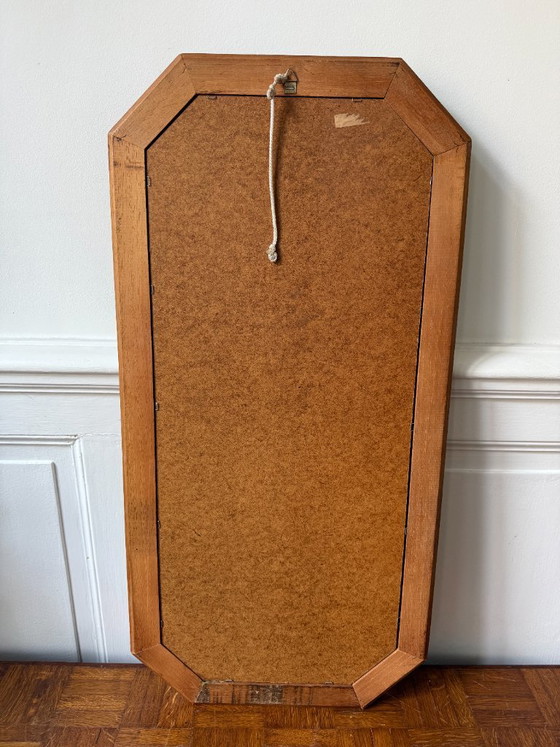 Image 1 of Achteckiger Spiegel mit geripptem, vergoldetem Holz