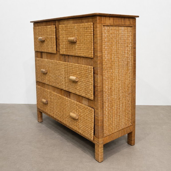 Image 1 of Vintage ladekast van rotan in Riviera-stijl, jaren 70