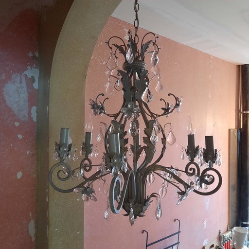 Viktorianischer Kronleuchter – kroonluchters, Glass, Metal (photo 2 of 8)
