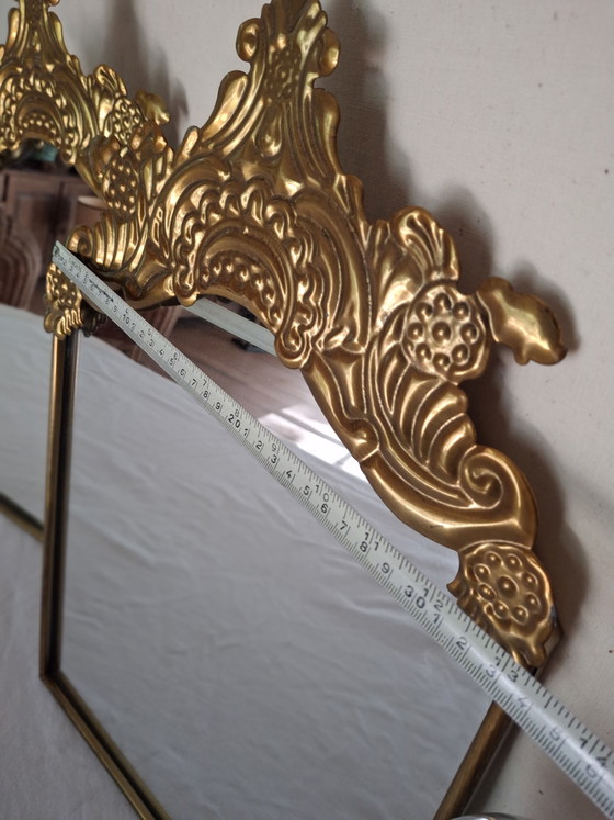 Image 1 of Paire louis xv gilded mirrors/ freestanding/mounted/gold/metal/vintage/50/60/midcentury modern quality