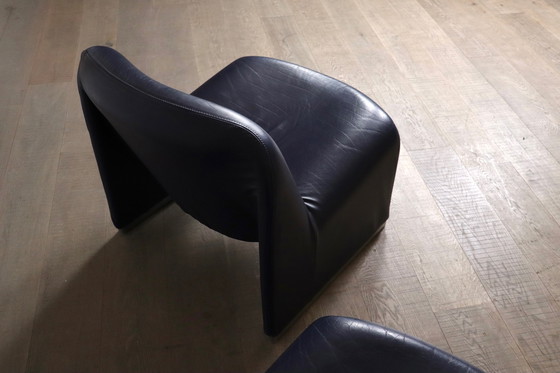 Image 1 of Poltrone Alky Lounge Chair in pelle Indigo di Giancarlo Piretti per Castelli