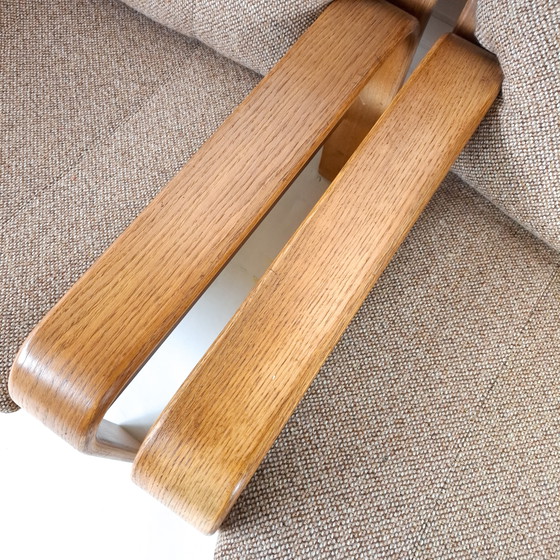 Image 1 of 2x vintage fauteuil Deens design hout/stof mid century