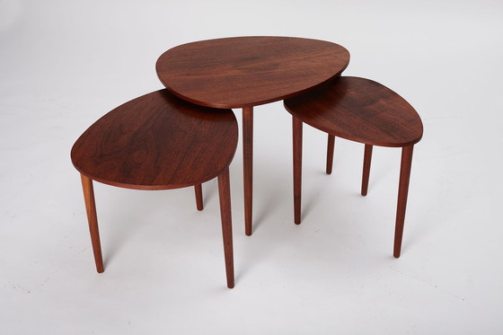 Image 1 of Set of Three Nesting Tables by Beder Trædrejeri, Denmark 1960s