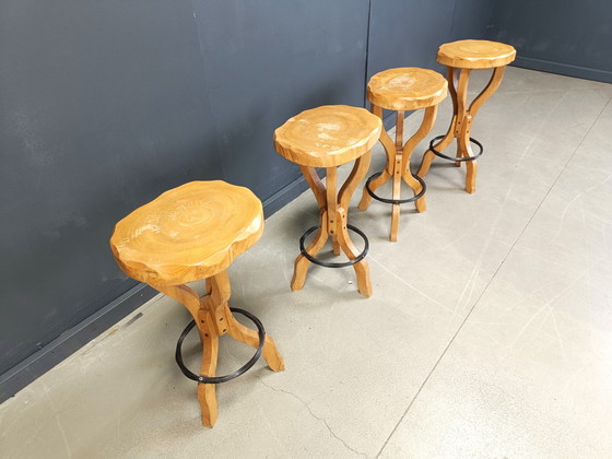 Image 1 of Mid century brutalist bar stools, 1960s - set of 4