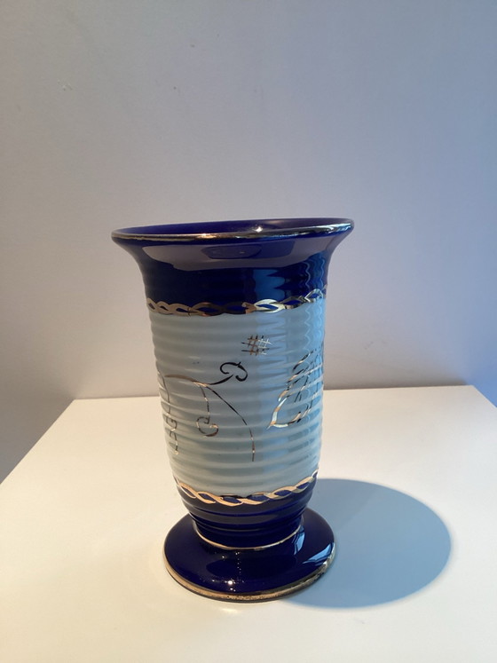 A unique piece from Gouda by the pottery factory “Tiko”, Vases, Ceramic, Blue (photo 4 of 5)