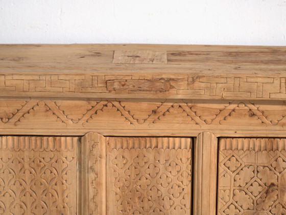 Antique carved sideboard in fir wood – China, circa 1930 – Brass (photo 37 of 40)