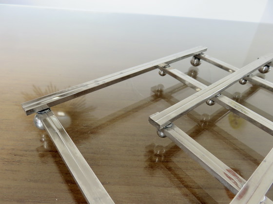 Image 1 of Jacques Adnet extendable silver-plated trivet, 40s 50s