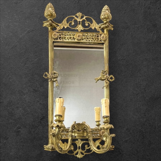 Image 1 of Lampada da parete a specchio antica (Girandole) del 1890-1910 circa