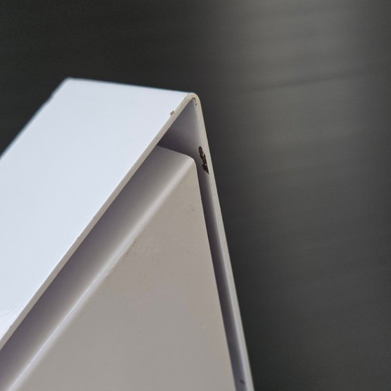 Image 1 of SUPERB VINTAGE LAMP 1970-1980 IN WHITE LACQUERED BENT METAL, 70S, 80S, 1980S DESIGN