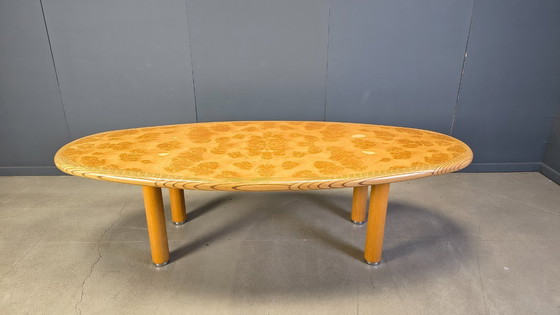 Image 1 of XXL dining table in burl and elm wood, 1980s