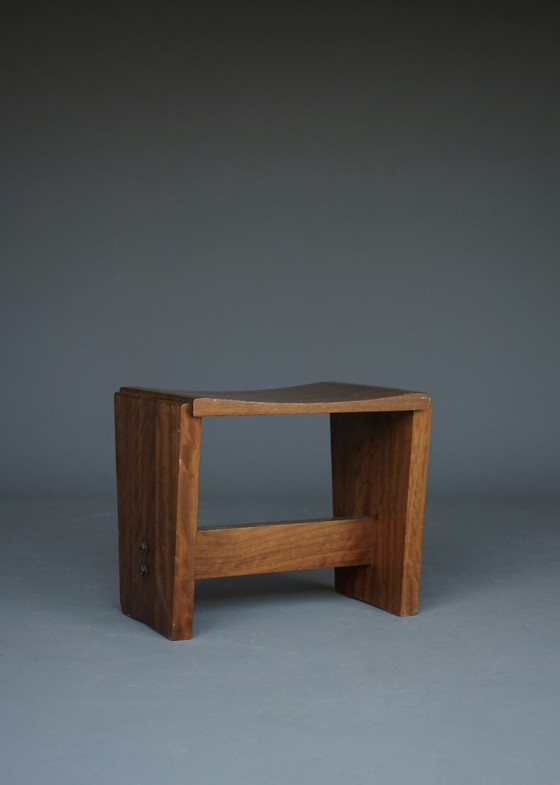Image 1 of Mid-Century Church Stool in walnut, 1950s