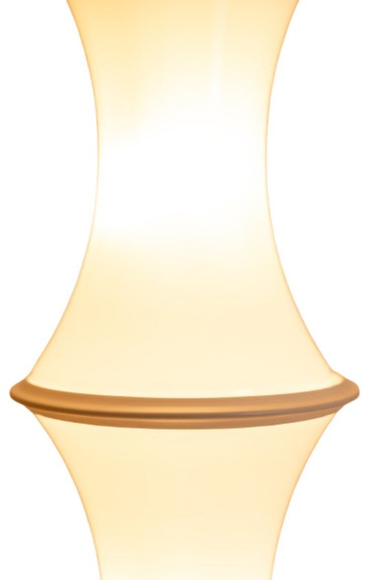 Image 1 of Enrico Tronconi Stehleuchte 'Bambus', aus weißem Opalglas.  70er Jahre.