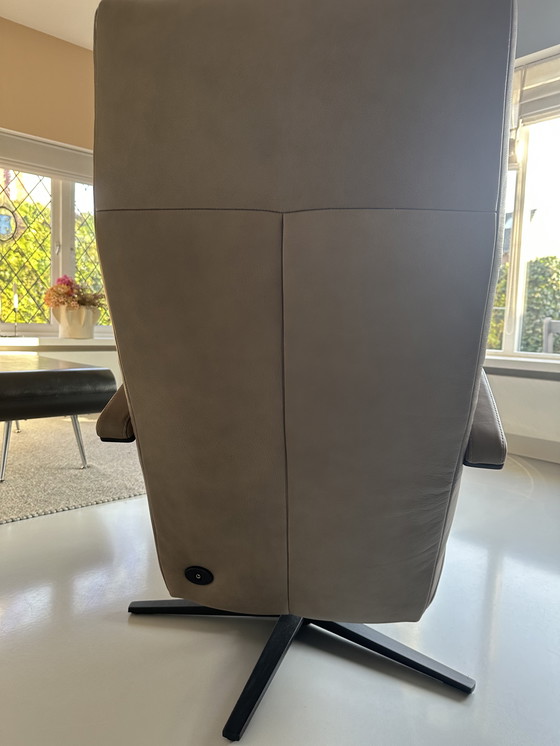 Image 1 of Sillón reclinable de cuero Design Montel con ajuste eléctrico de 2 motores