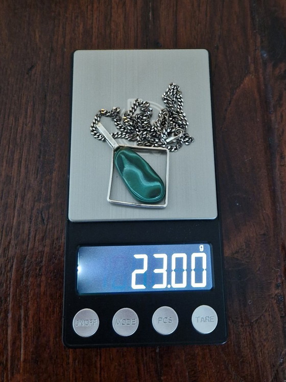 Silver design pendant with malachite and silver necklace – 925, Decorative Objects (photo 9 of 9)