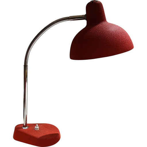 Vintage rood en zilveren Aluminor lamp