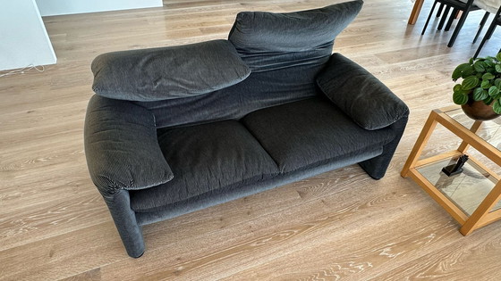 Image 1 of 2x Cassina Maralunga 2 posti in Velluto Bicolore