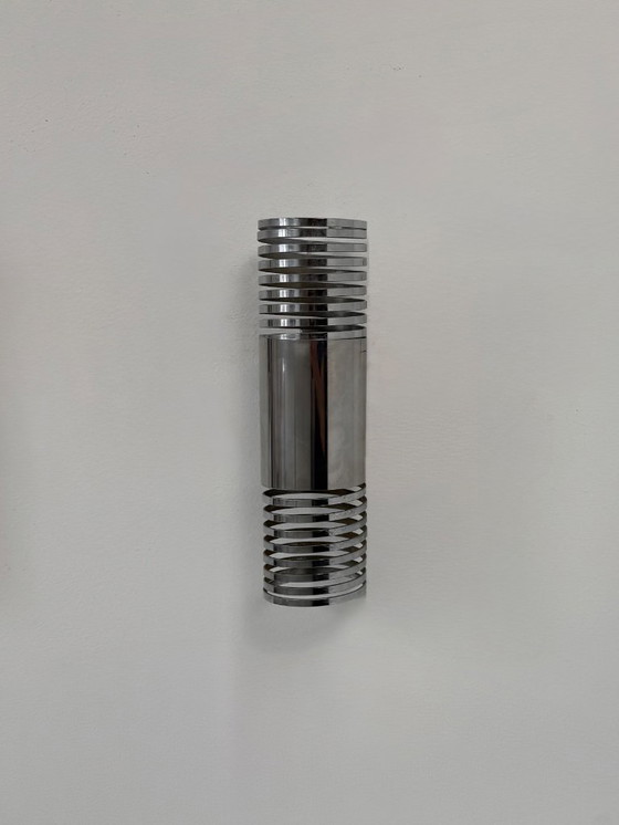 Image 1 of Paar antike, verchromte Metall-Wandleuchten mit Federmechanismus, Frankreich, 1970