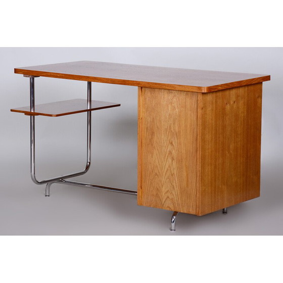 Image 1 of Vintage Bauhaus oakwood writing desk by Jindrich Halabala for Up Zavody, Czechia 1930s