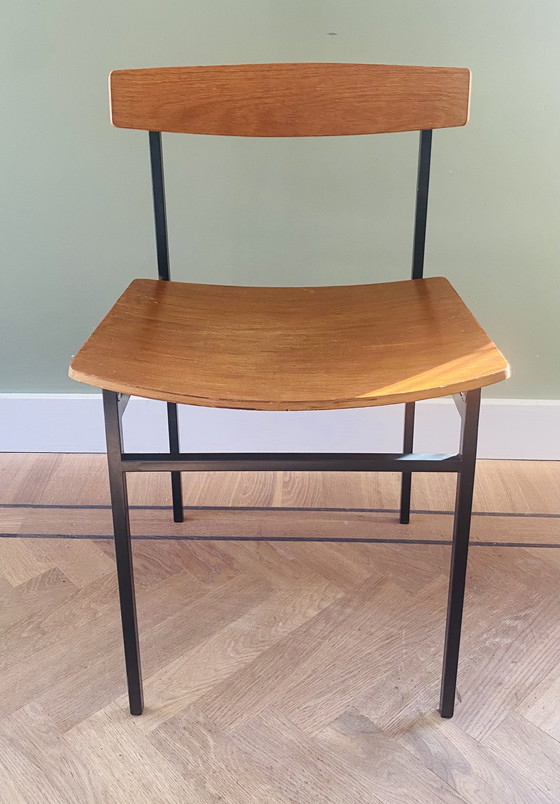 Image 1 of Auping Carelle 552 designstoel 50s - Nero metaal met teak