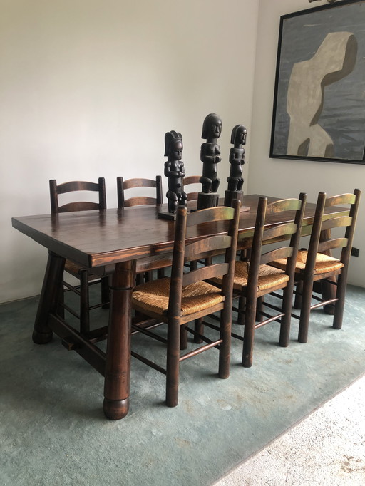 Table et chaises Georges Robert 