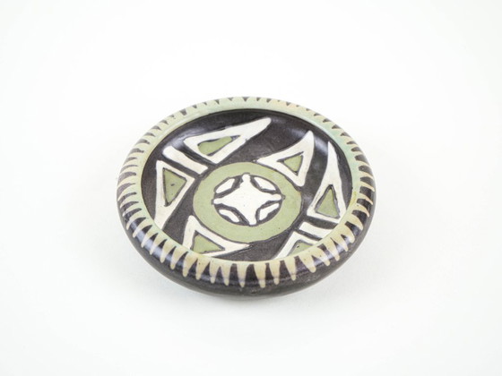 Ciotola in ceramica, design danese, anni '60, prodotta in Danimarca, Ciotole, Nero, Vintage (foto 4 di 10)