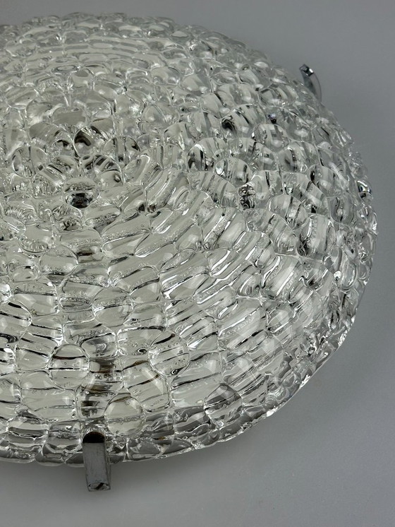 Image 1 of 60s 70s Lamp Plafoniere Inbouw Ijsglas Space Age Design