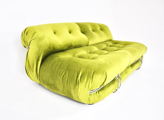 Soriana Sofa by Afra & Tobia Scarpa for Cassina, 1970s – Metal, Velvet (photo 6 of 11)
