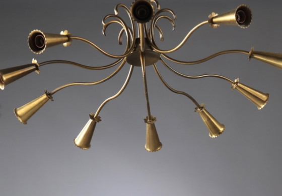 Image 1 of Lampadario sputnik in ottone anni '70