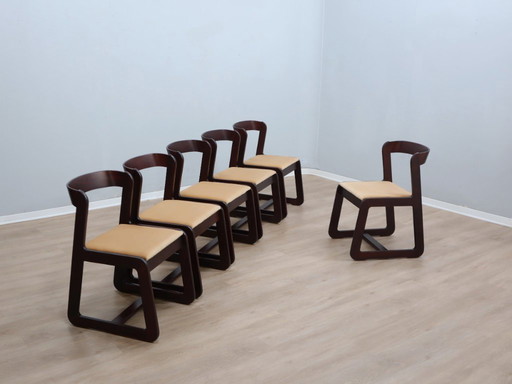Ensemble de 6 chaises à repas Mario Sabot, Italie 1970