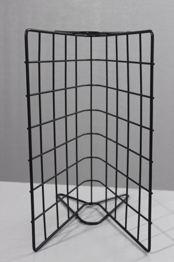 Image 1 of vintage wire magazine rack, modernist design