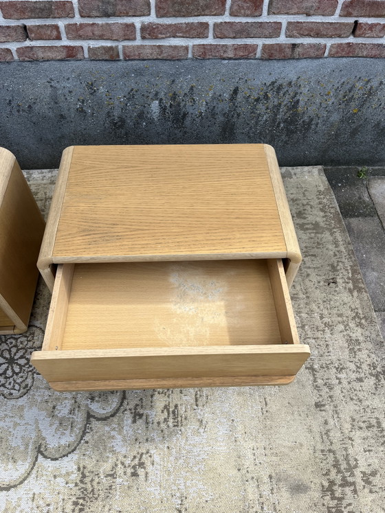 Ensemble vintage de commodes en chêne clair style Space Age années 1970 – Wood (photo 12 of 15)