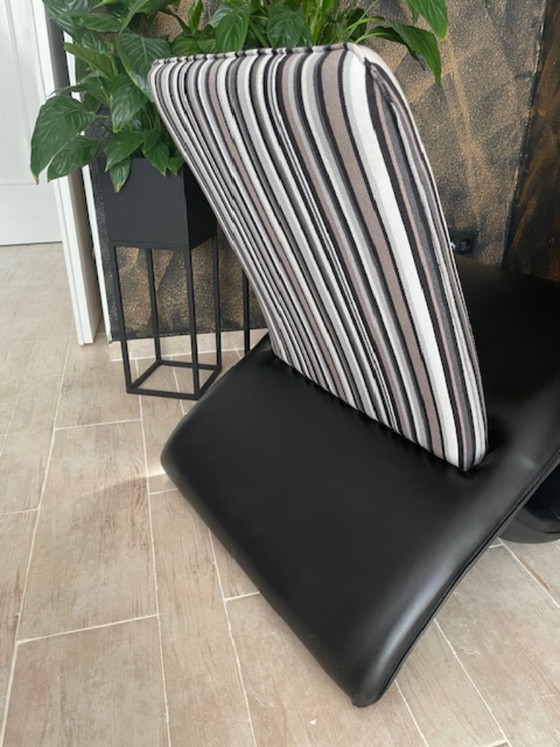 Wunderschöner, einzigartiger Designersessel von Jesss aus Leder/Stoff – Leather (photo 8 of 11)