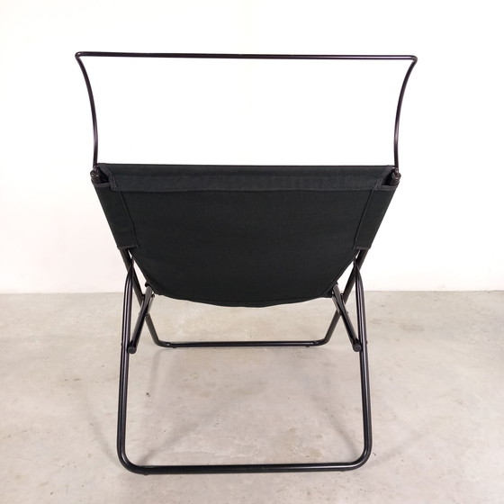 Poltrona vintage IKEA "Lya" / Sedia pieghevole (1987), Design Postmoderno 🌟, Poltrone, polished steel, Tela (foto 7 di 11)