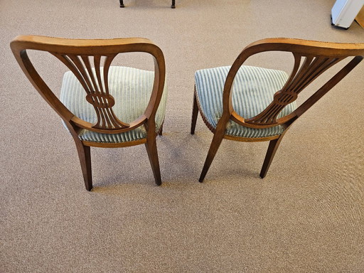 2 x Chaises de salle à manger vintage en acajou